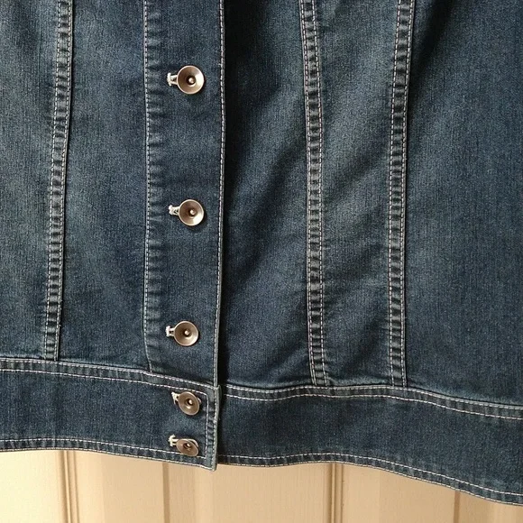 Coldwater Creek-Womens Petite (P14) Blue Jean Type Jacket - Picture 3 of 9